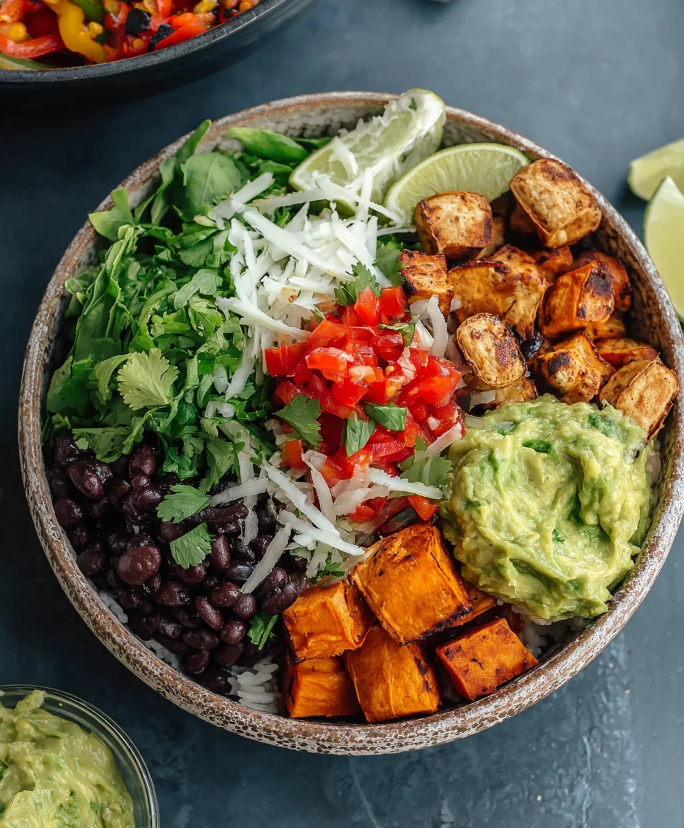 Vegan Black Bean Sweet Potato Burrito Bowls