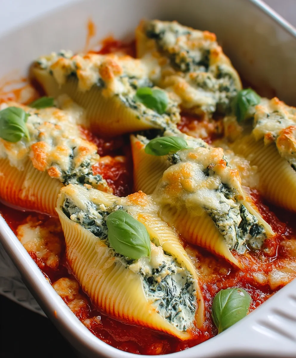 Spinach Ricotta Stuffed Shells Easy Dinner Recipe