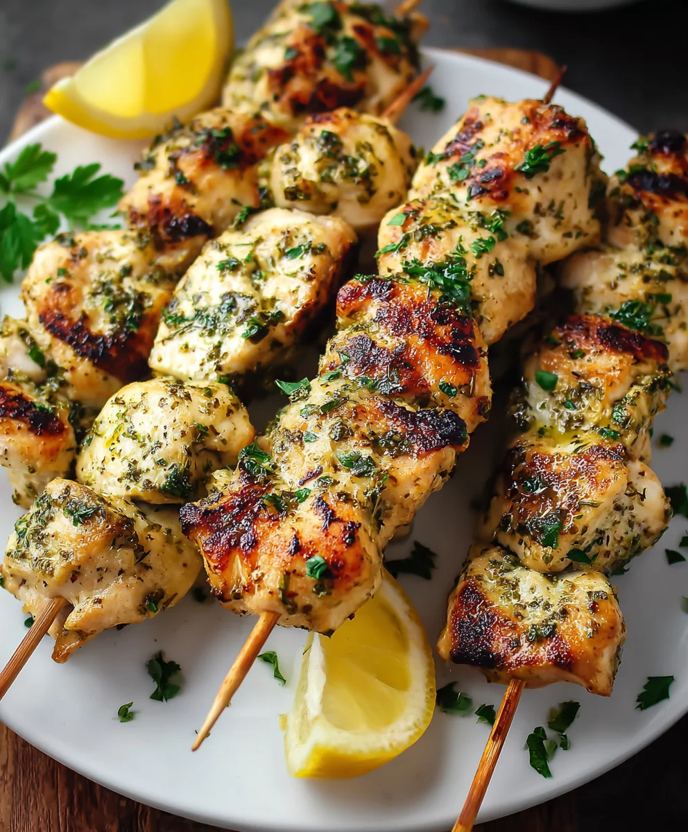 Lemon Herb Chicken Skewers- Easy & Flavorful Grilling