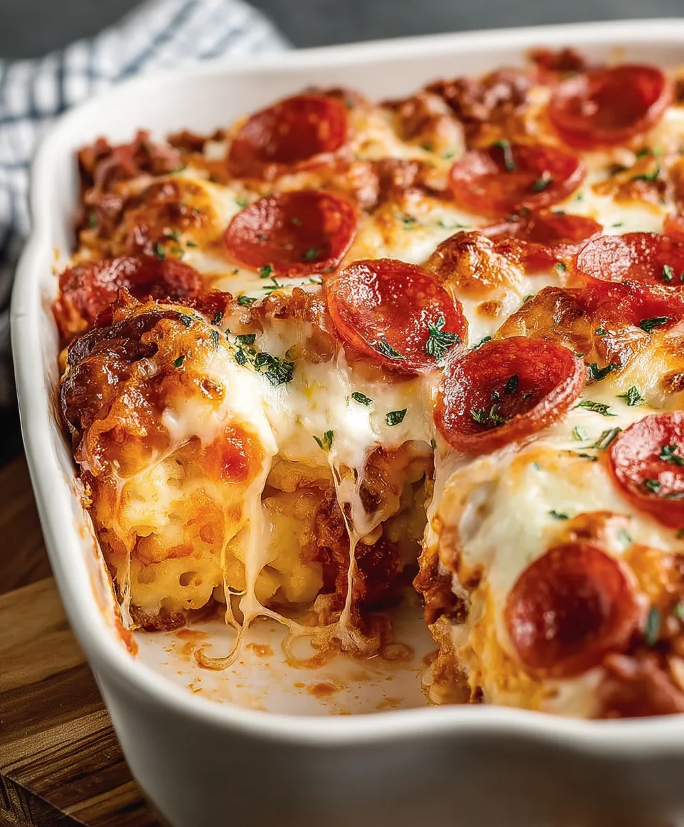 Bubble Up Pizza Casserole- Easy Beef and Cheese Dinner
