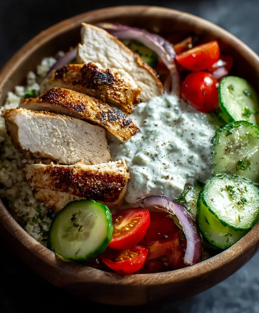 Easy Greek Chicken Gyro Bowl Recipe