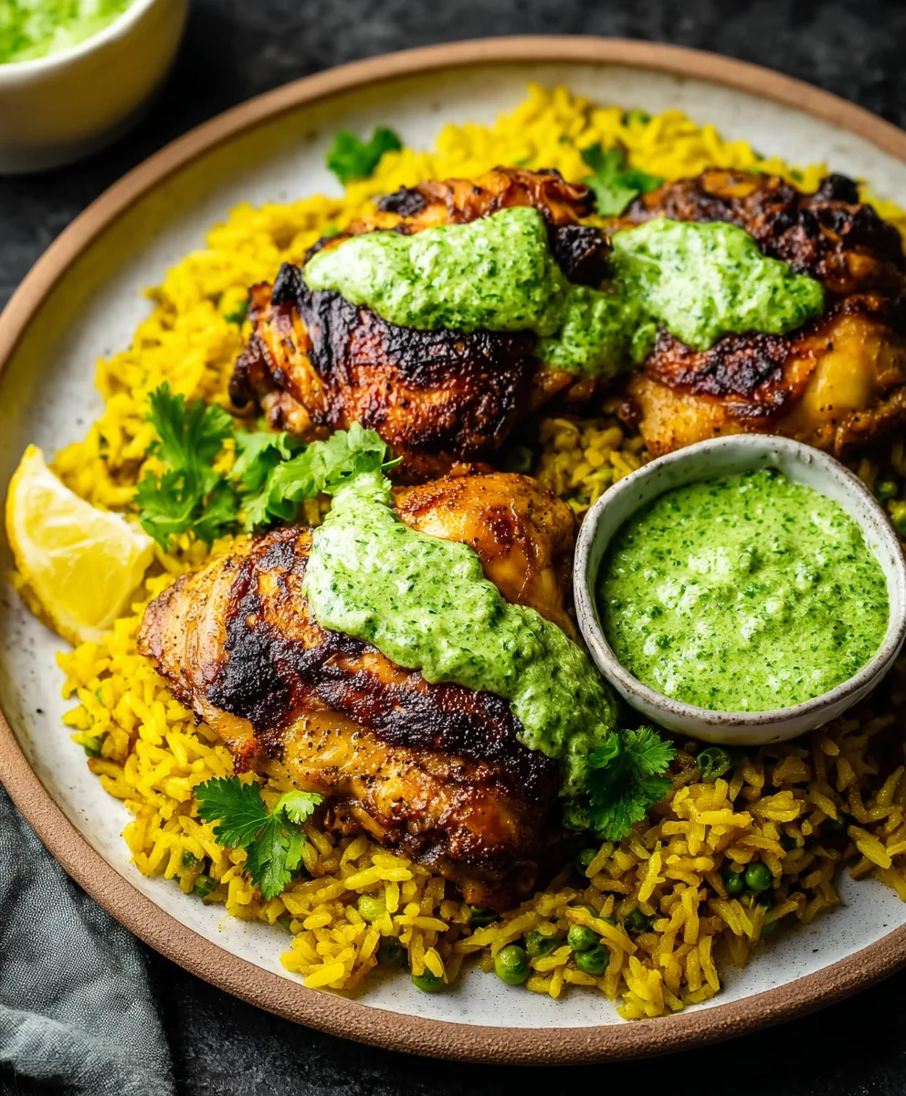 Peruvian Beef & Rice with Spicy Green Sauce Recipe