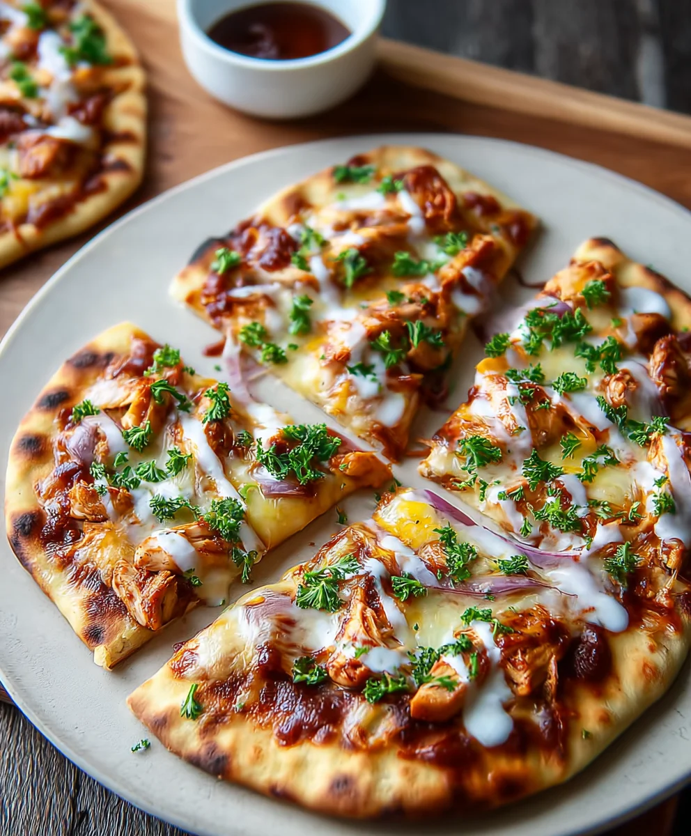 Easy BBQ Chicken Naan Pizza Recipe