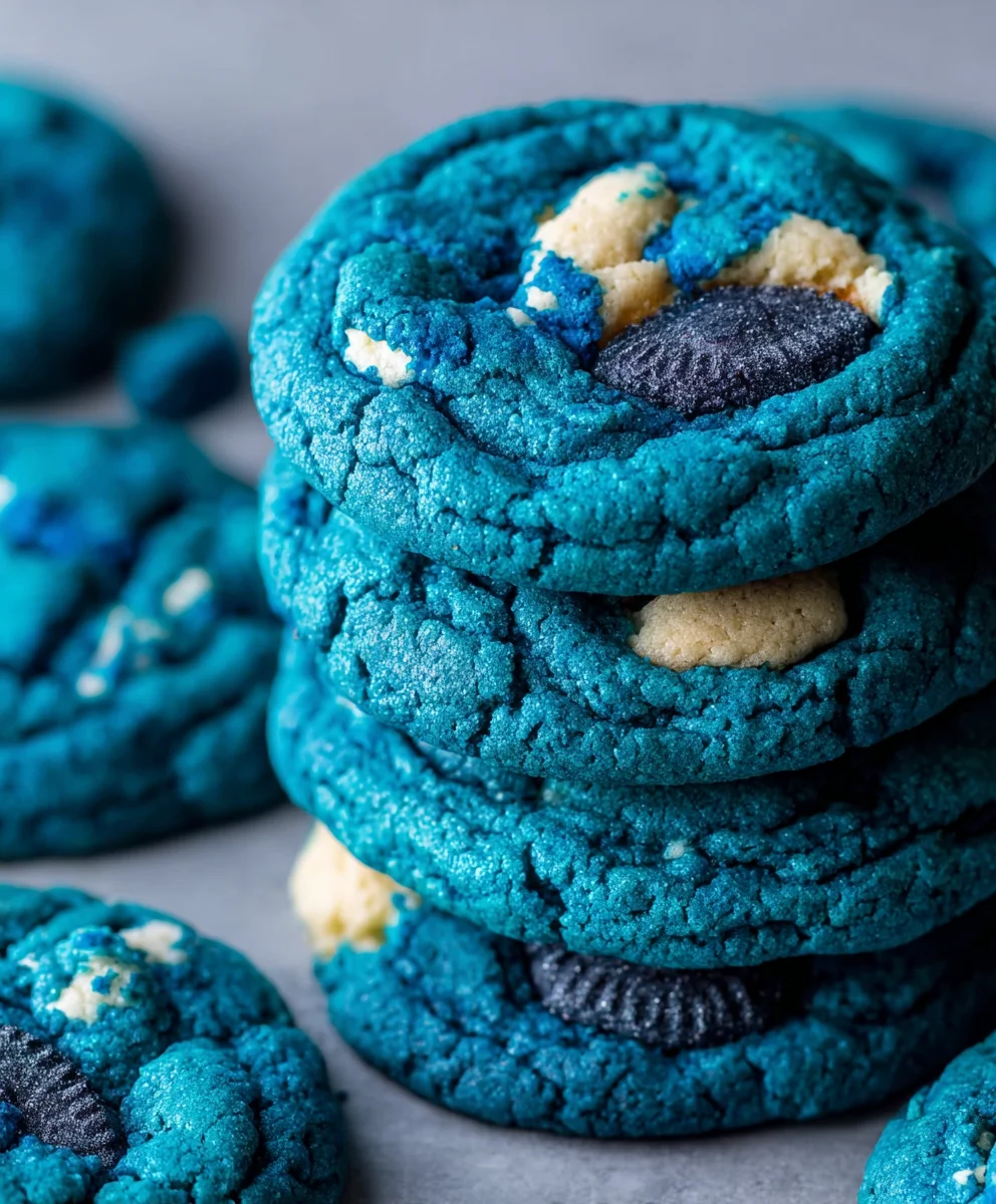 Blue Cookie Monster Cookies- Easy Fun Recipe