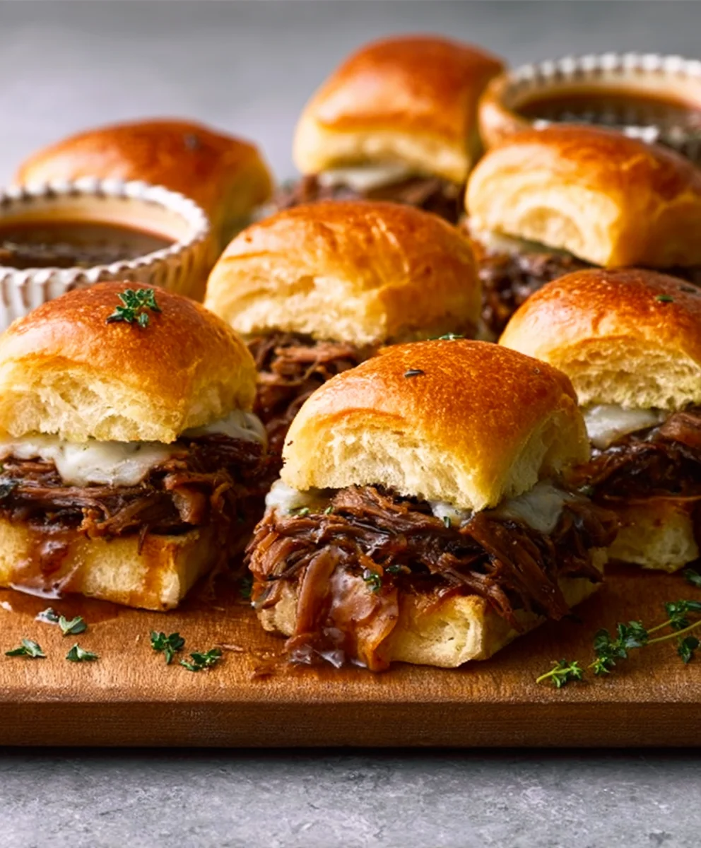 Easy French Dip Sliders-Savory Beef & Au Jus Bites