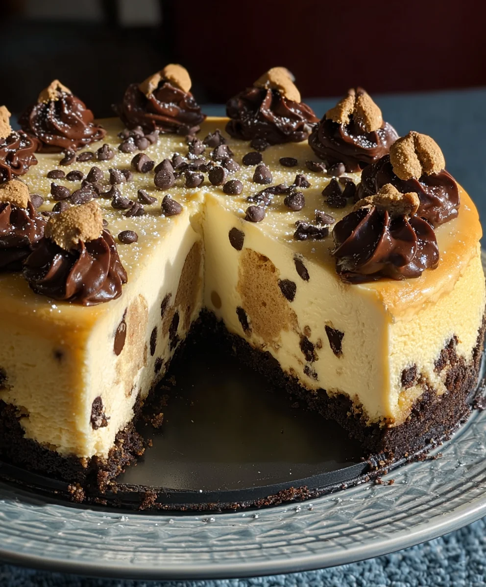 Chocolate Chip Cookie Cheesecake Recipe-Decadent Dessert