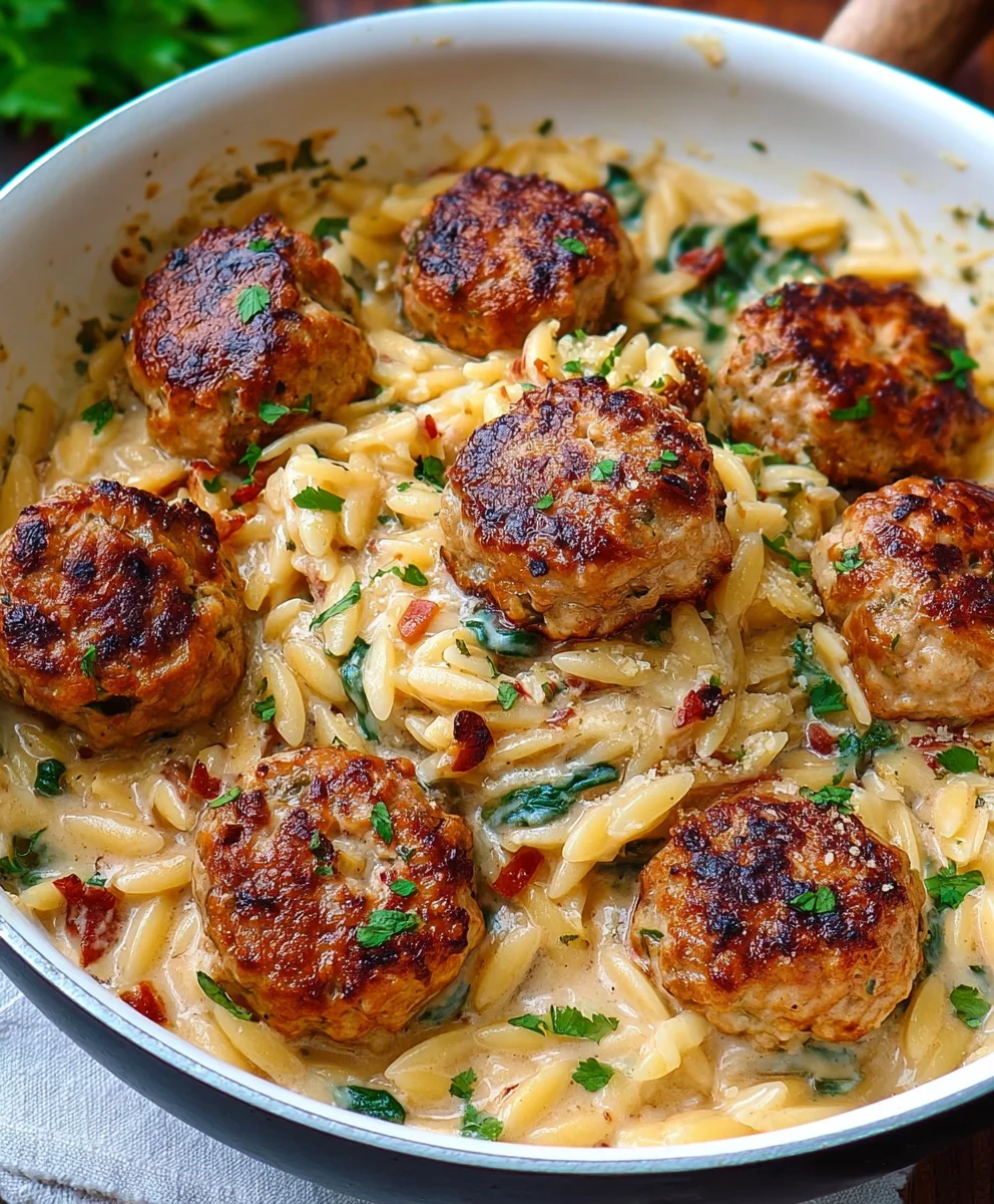 Marry Me Chicken Meatball Orzo - Creamy Italian Bliss