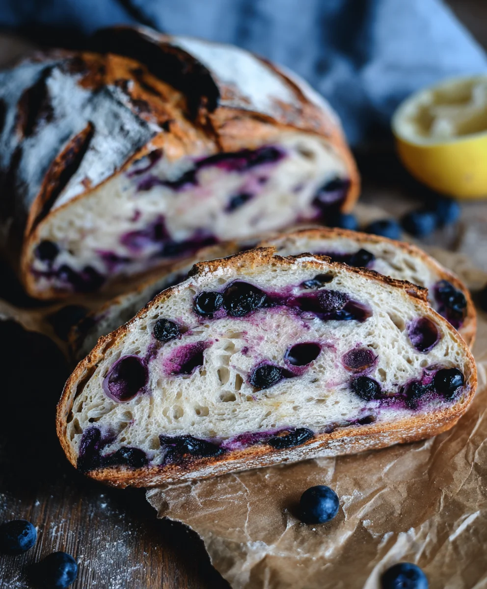 Blueberry Lemon Sourdough Bread - Tart Sweet Loaf