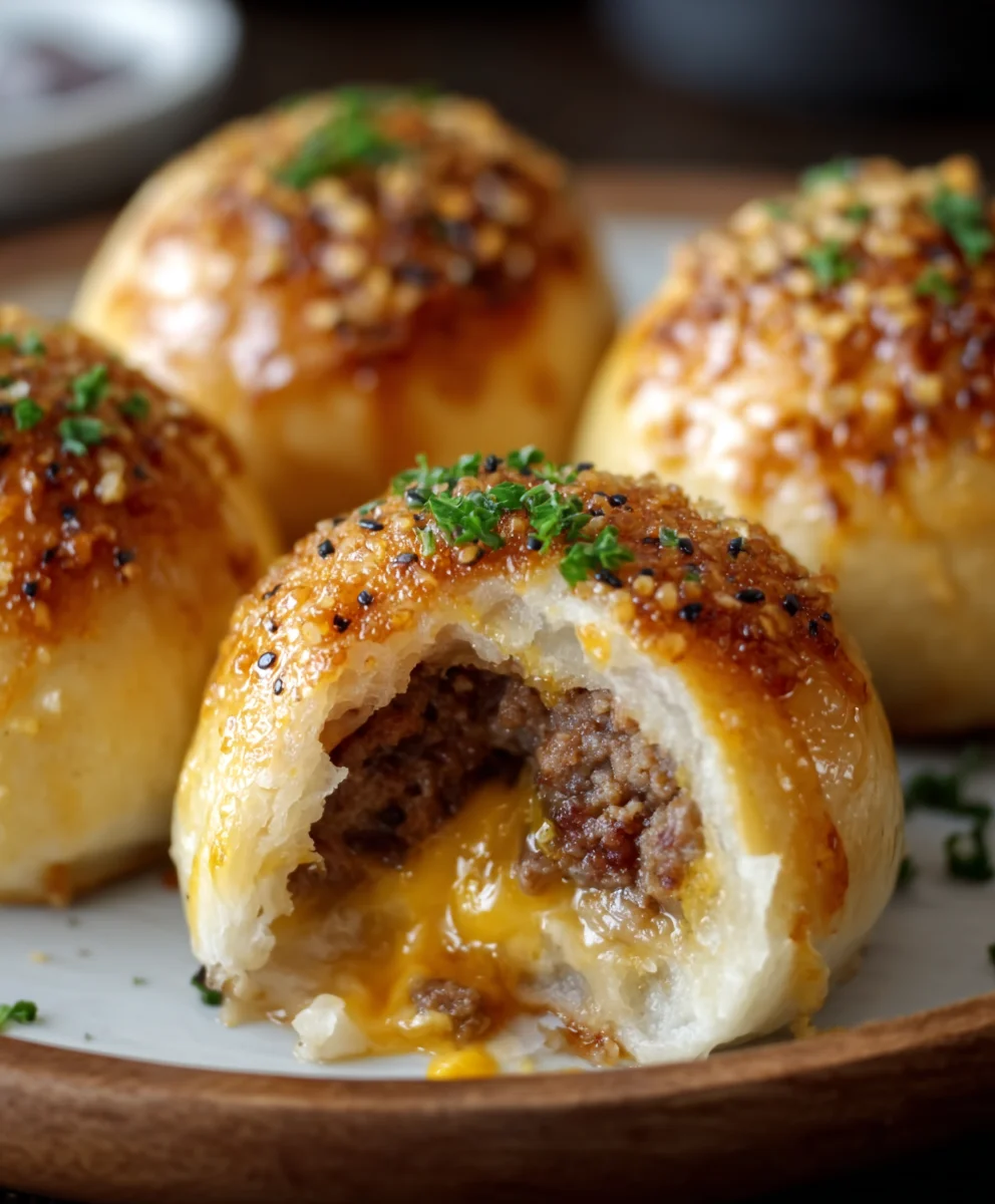Garlic Parmesan Cheeseburger Bombs - Easy Beef Appetizer