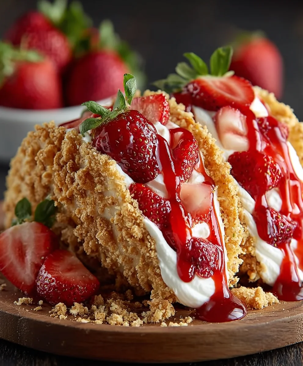 Strawberry Crunch Cheesecake Tacos-Sweet Dessert Bliss