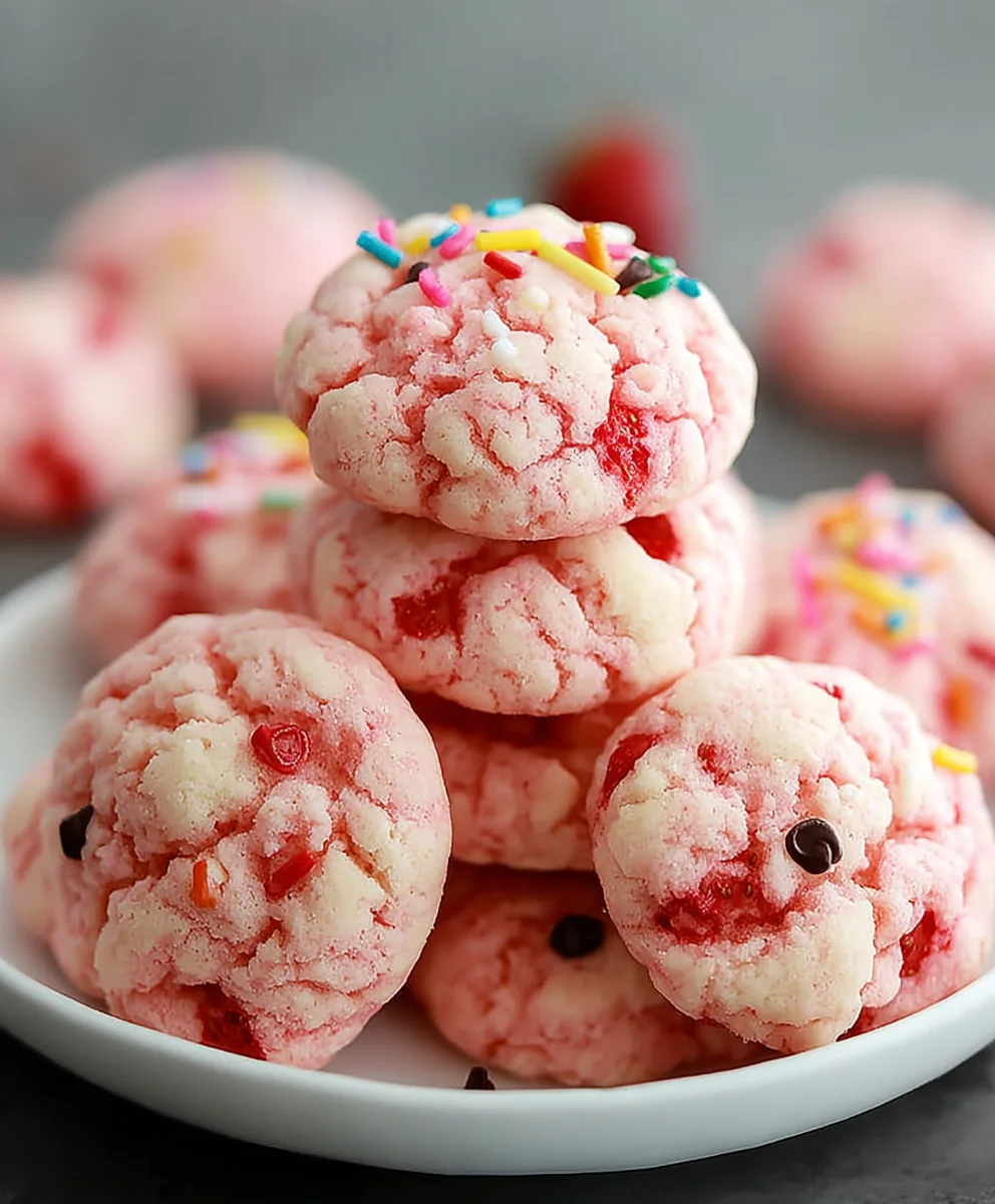 Easy Strawberry Cake Mix Cookies - Quick & Delicious