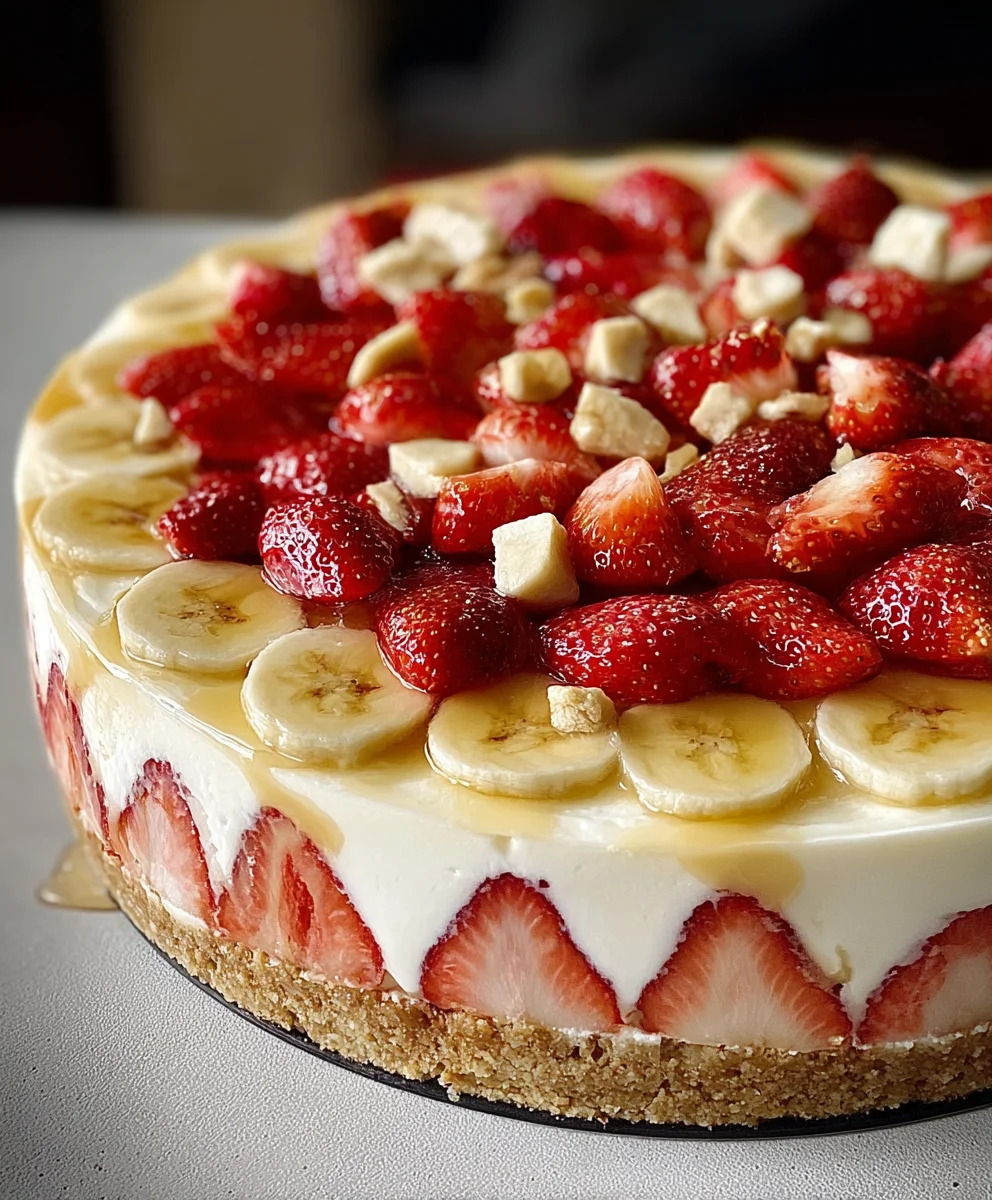 Strawberry Banana Pudding Cheesecake Recipe