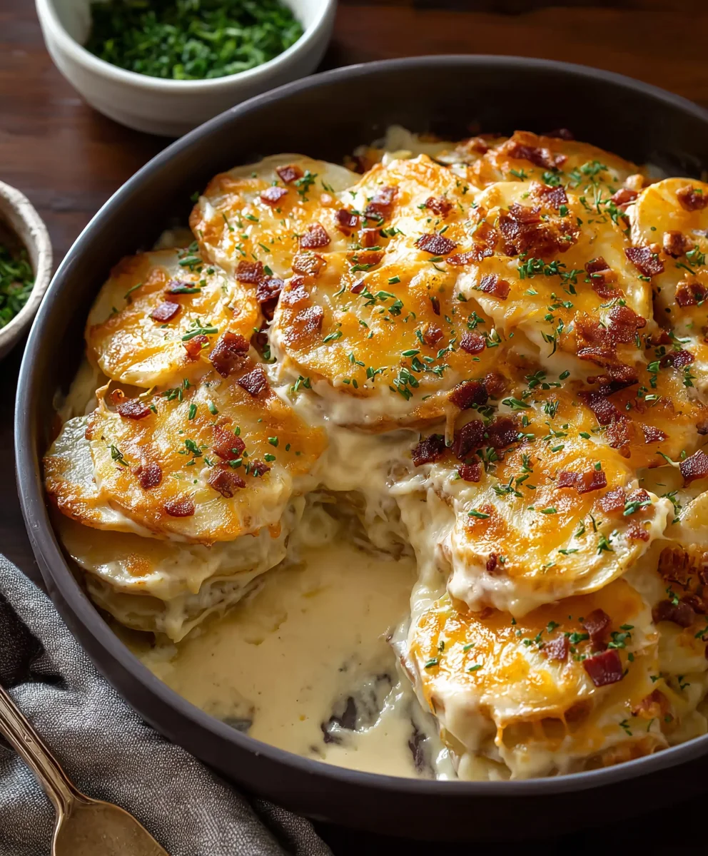 Loaded Scalloped Potatoes-Best Cheesy Comfort Food