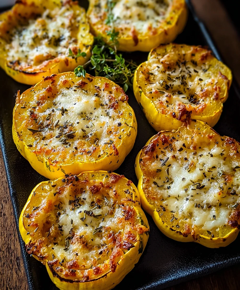 Cheesy Baked Squash Rounds - Easy Veggie Side Dish