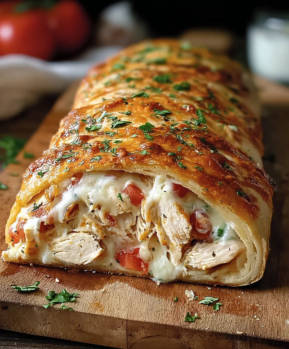 Easy Chicken Ranch Stromboli Recipe - Delicious Dinner
