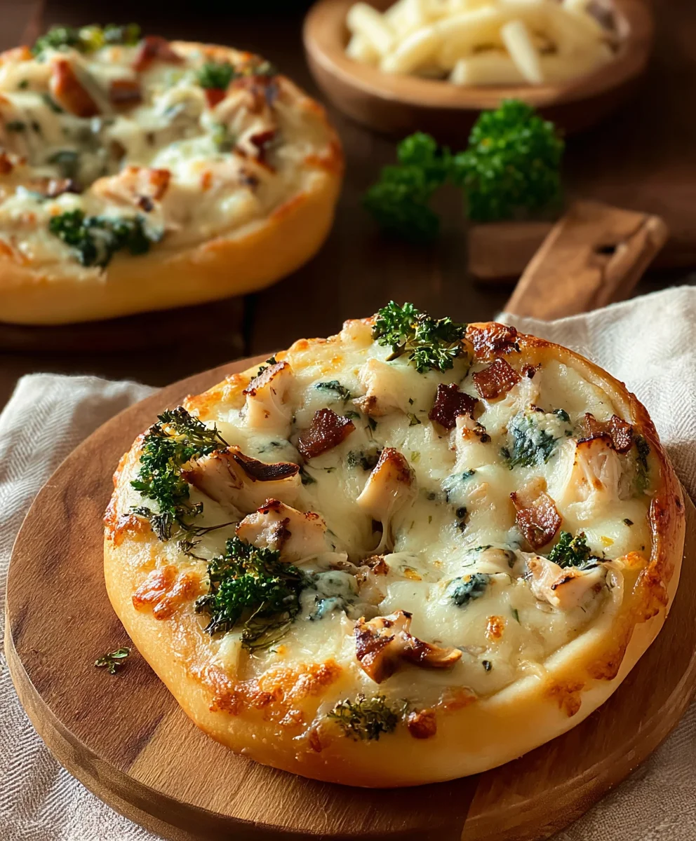 Mini Stuffed Alfredo Pizzas - Easy Appetizer