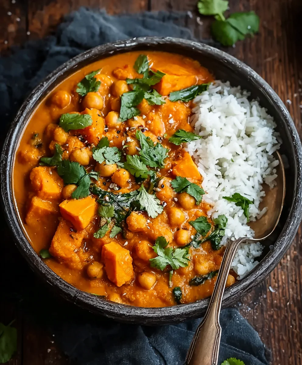 Sweet Potato Chickpea Curry- Easy Vegan Comfort Food