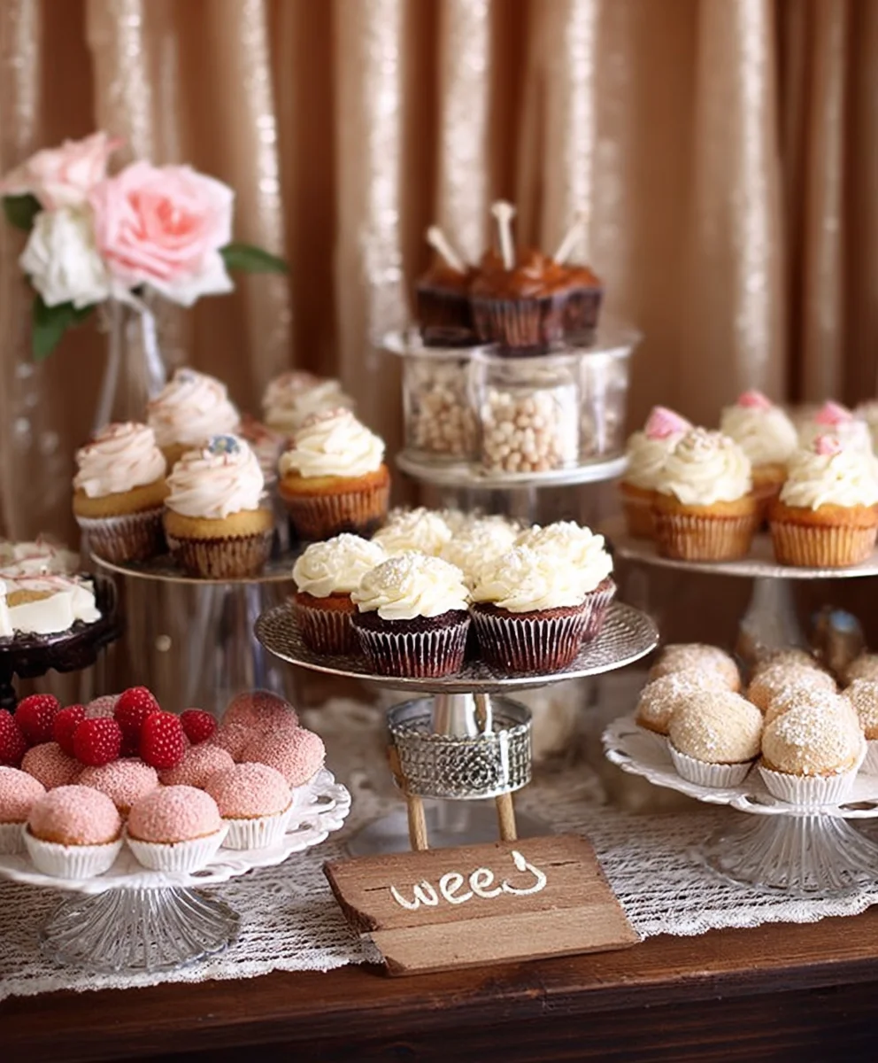 Vintage Wedding Dessert Table Ideas-Elegant Treats