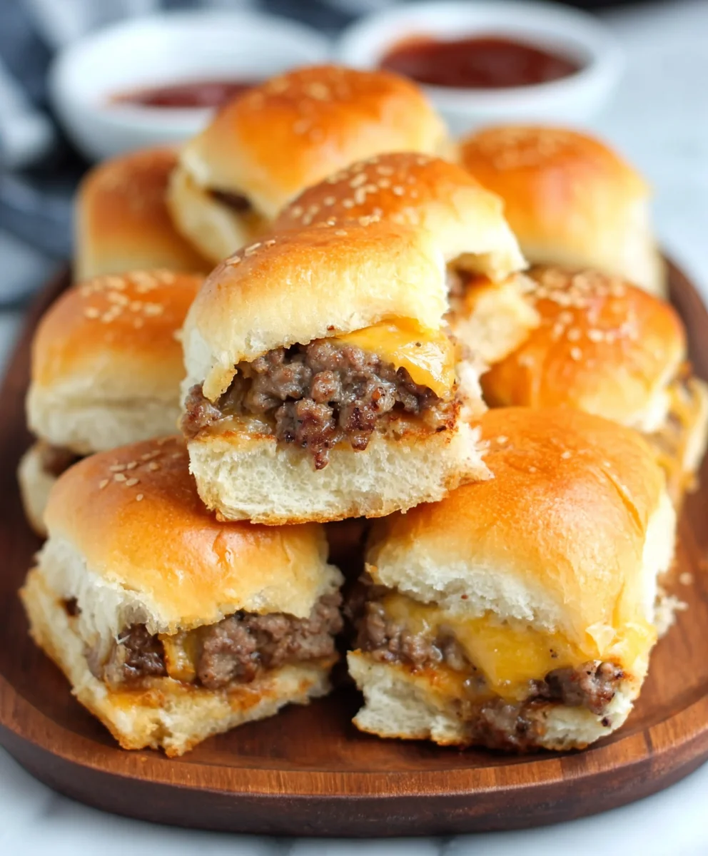 Cheeseburger Sliders- Easy Mini Beef Burgers