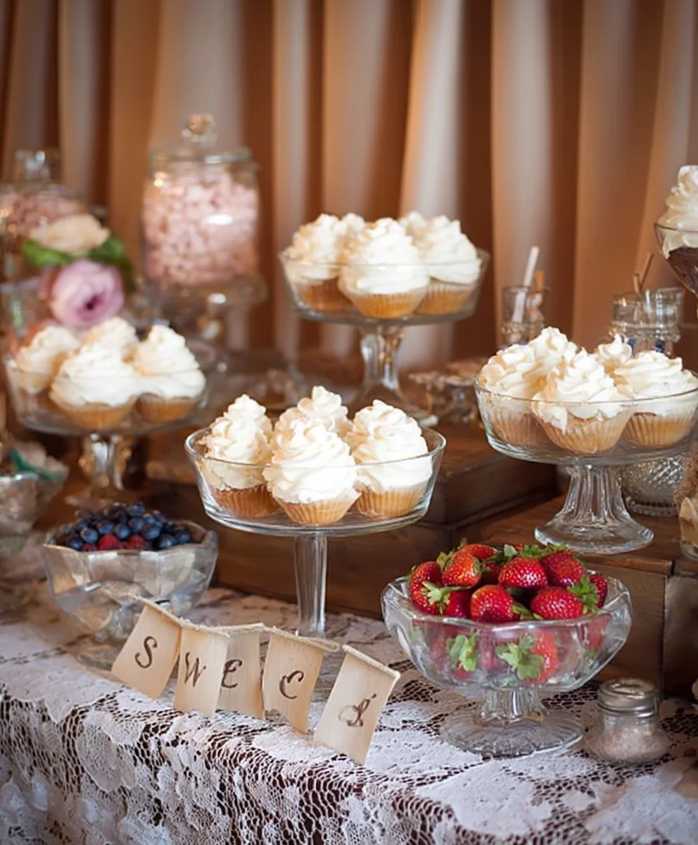 Vintage Wedding Dessert Table Ideas-Elegant Treats