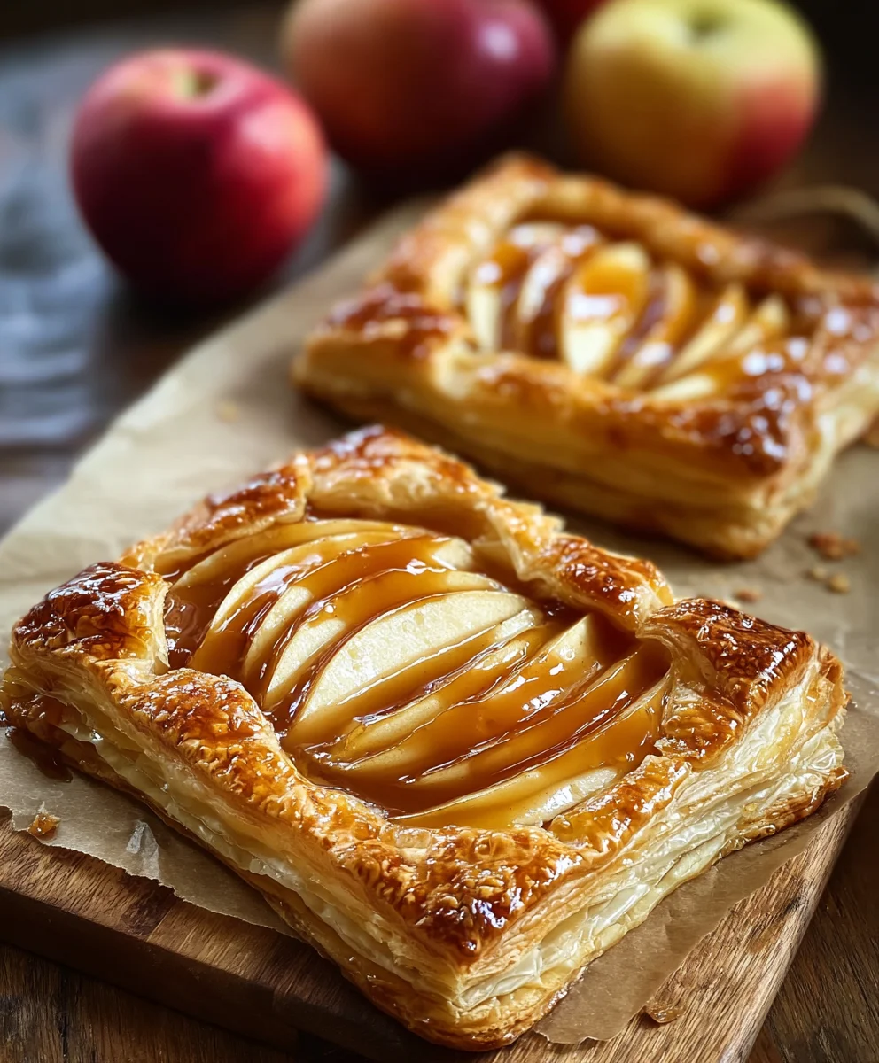 Caramel Apple Puff Pastry-Easy Dessert