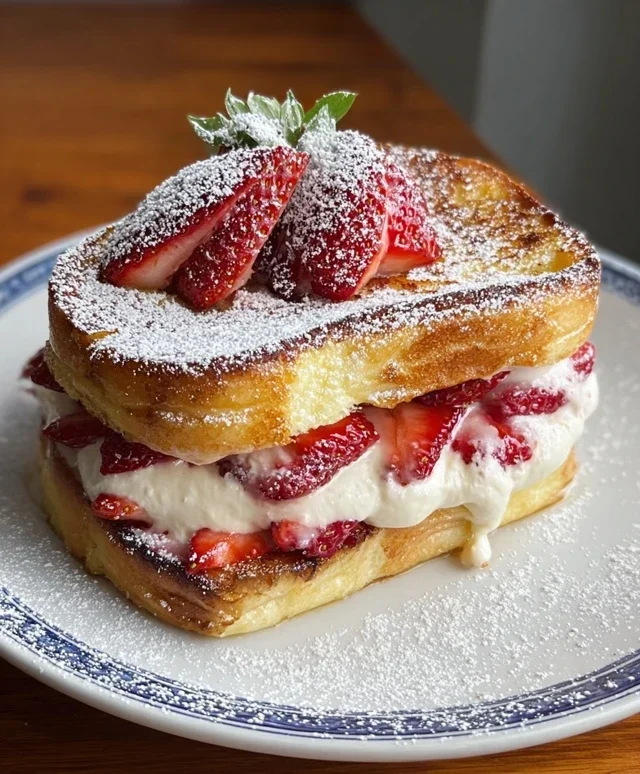 Strawberry Cream Cheese Stuffed French Toast
