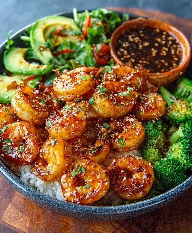 Honey Garlic Shrimp Bowls