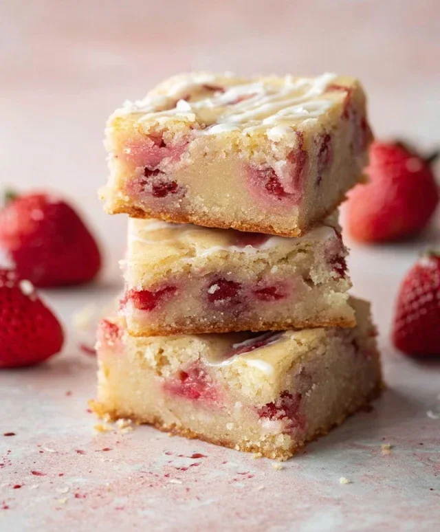 Strawberry Lemon Blondies