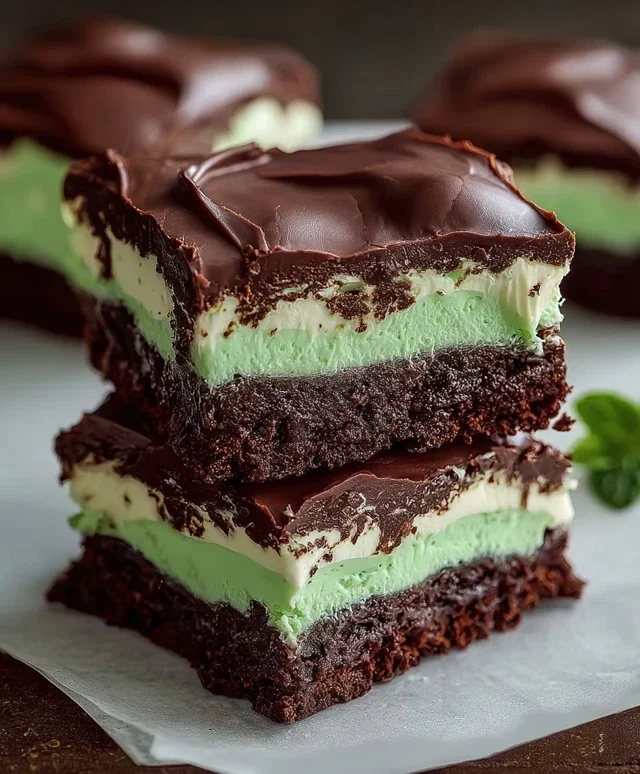 Triple-layer chocolate mint squares