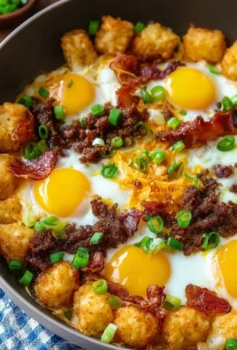 Beef Beef Bacon Egg And Cheese Breakfast Totchos
