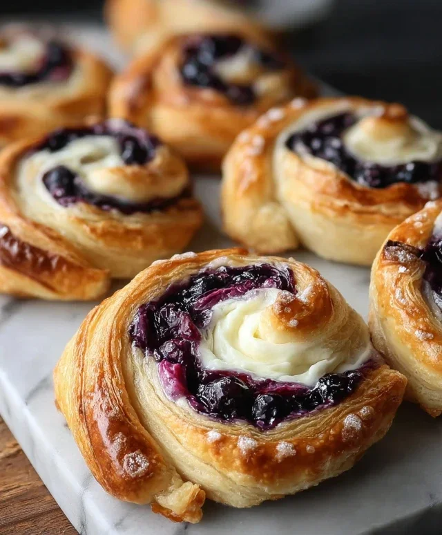 Swirled Blueberry Cream Cheese Danish