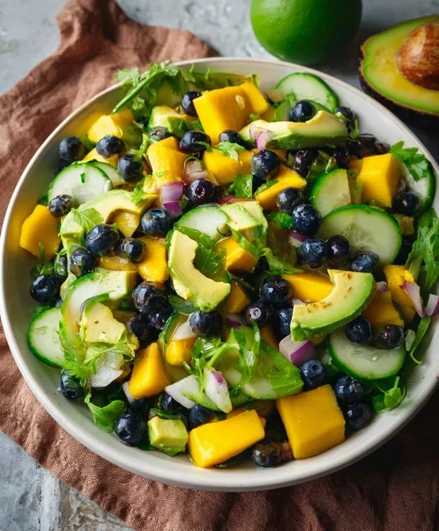 Mango Cucumber Salad with Blueberry and Avocado