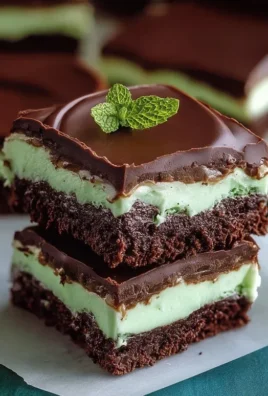 Triple-layer chocolate mint squares