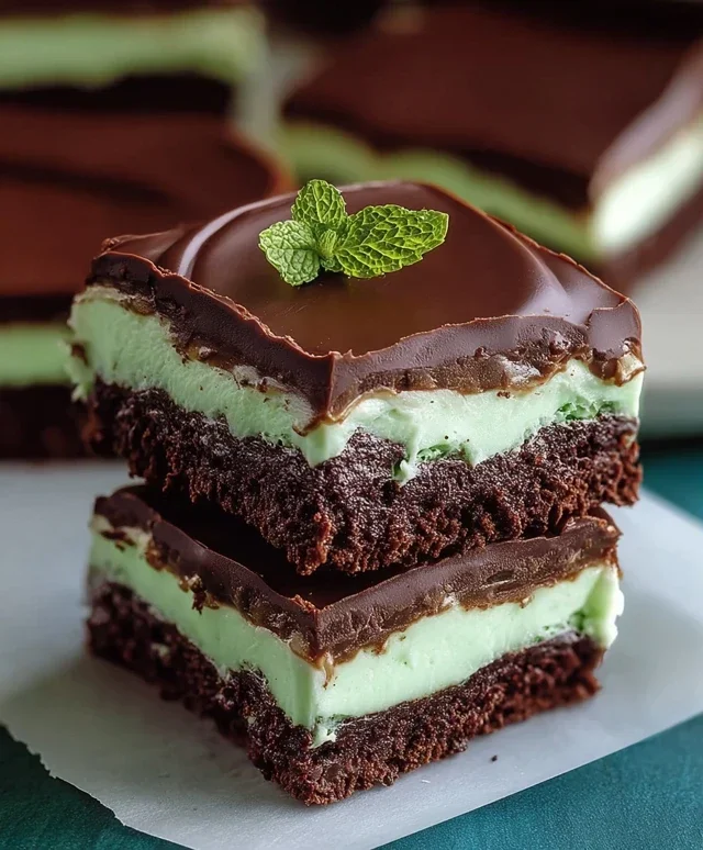 Triple-layer chocolate mint squares