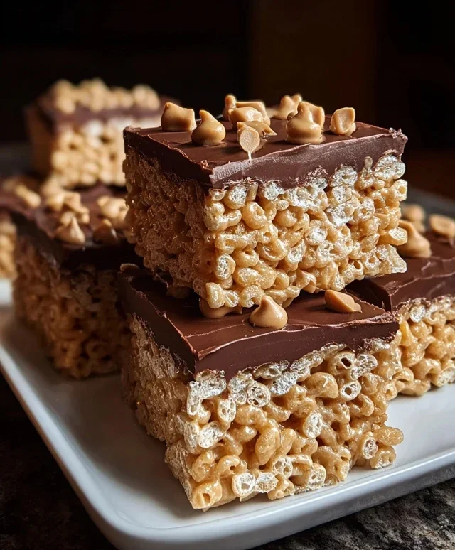 Chocolate Peanut Butter Rice Krispie Squares