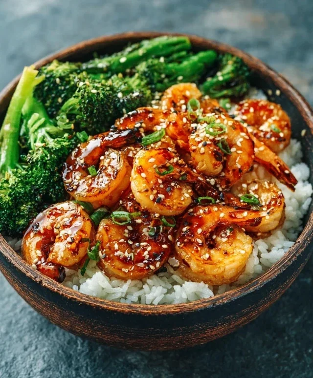 Honey Garlic Shrimp Bowls