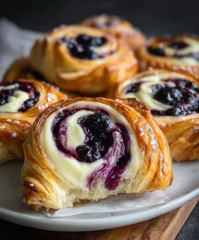 Swirled Blueberry Cream Cheese Danish