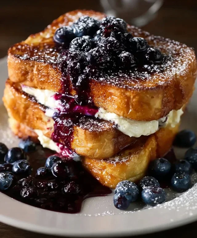 Blueberry Cream Cheese Stuffed French Toast