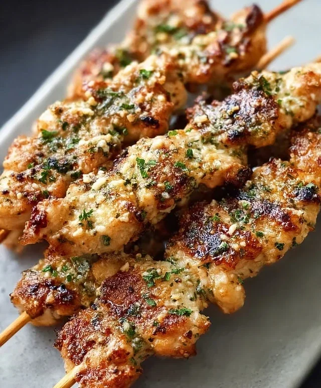 Ranch Garlic Parmesan Chicken Skewers