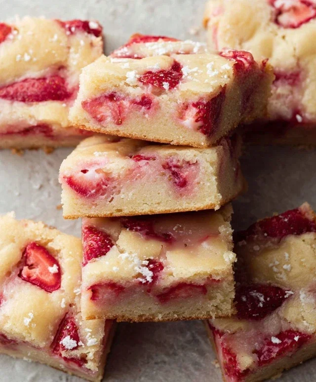 Strawberry Lemon Blondies