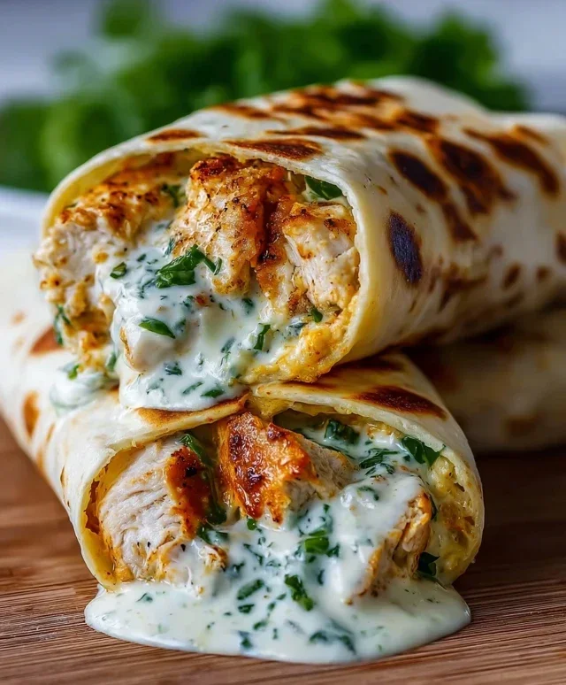 Low Carb Cheesy Garlic Chicken Wraps