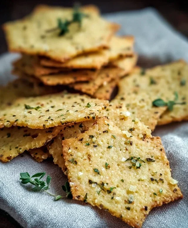 Garlic and Herb Chickpea Flour Snack Crackerss