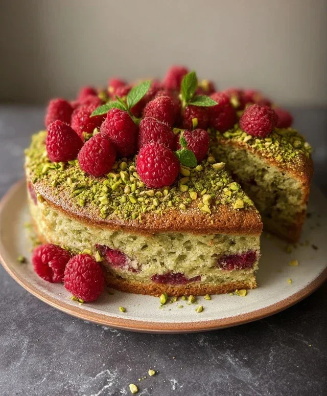 Pistachio Raspberry Cake