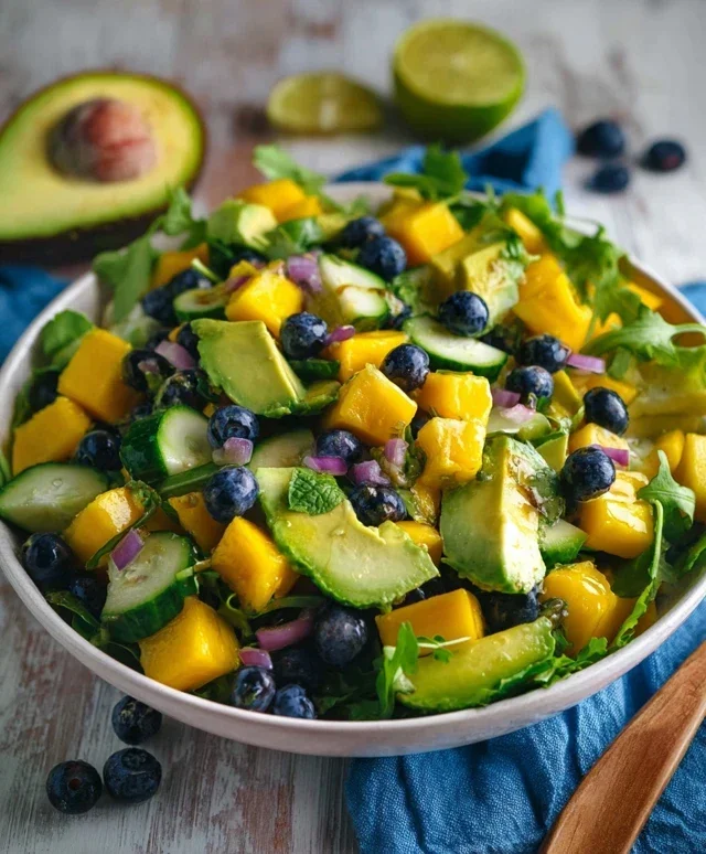 Mango Cucumber Salad with Blueberry and Avocado