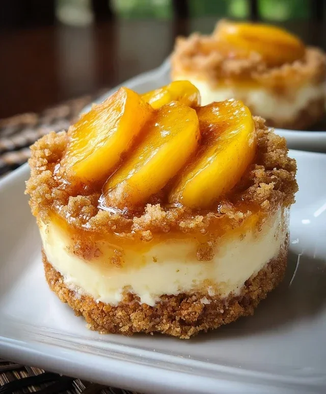 Stuffed Peach Cobbler Mini Cheesecake