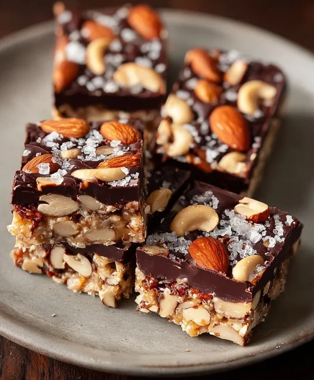 Dark Chocolate and Sea Salt Nut Bars