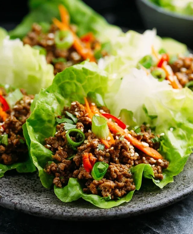 Asian Style Ground Beef Lettuce Wraps