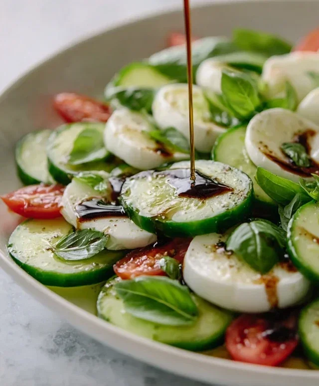 Fresh Cucumber Caprese Salad