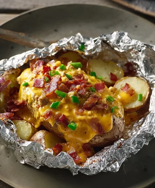 Cheesy Beef Beef Bacon Ranch Potato Foil Packets