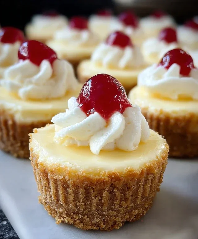 Super Easy Mini Cheesecakes with Vanilla Wafer Crust